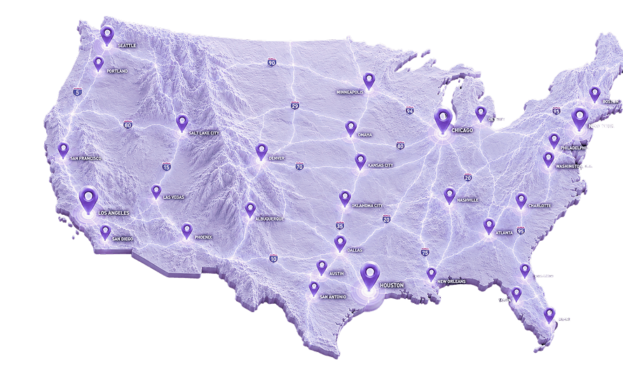 Map of hobby shops and shows across the US